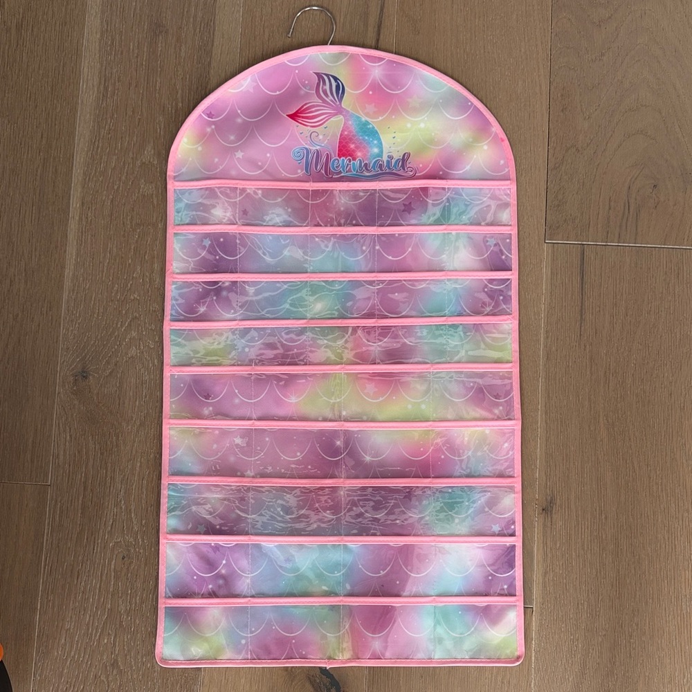 Mermaid Hanging Double Sided Jewelry Organizer with Rainbow Design